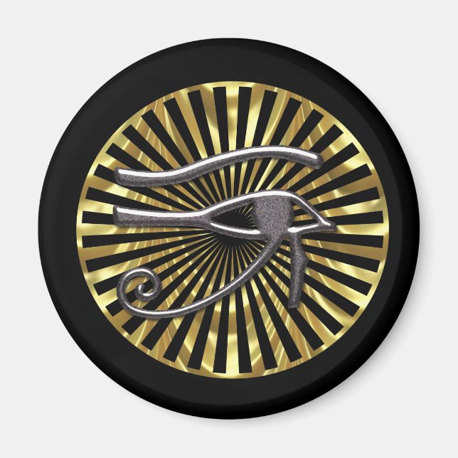 Egyptian Eye of Horus Gold and Black Magnet (Front)