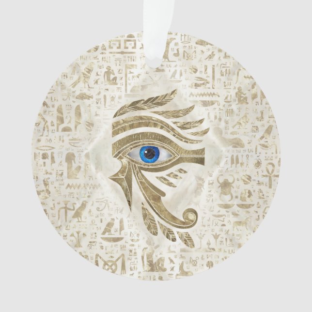 Egyptian Eye of Horus - Gold and pearl Ornament (Front)