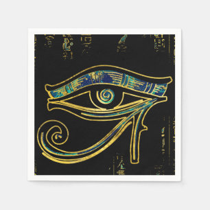 Egyptian Eye of Horus on hieroglyphics and marble Napkin