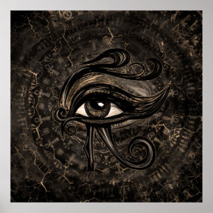 Egyptian Eye of Horus - Wadjet Digital Art Poster