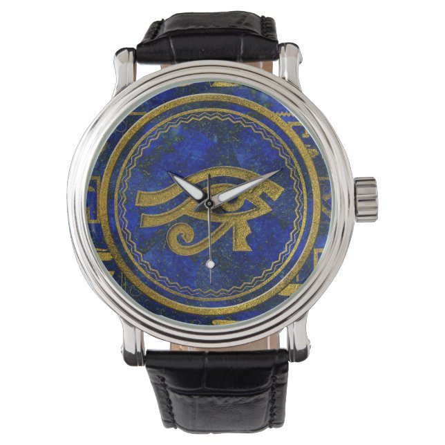 Egyptian Eye of Horus - Wadjet Lapis Lazuli Watch (Front)