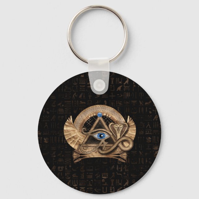 Egyptian Eye of Horus - Wadjet Ornament Keychain (Front)