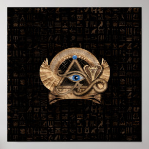 Egyptian Eye of Horus - Wadjet Ornament Poster
