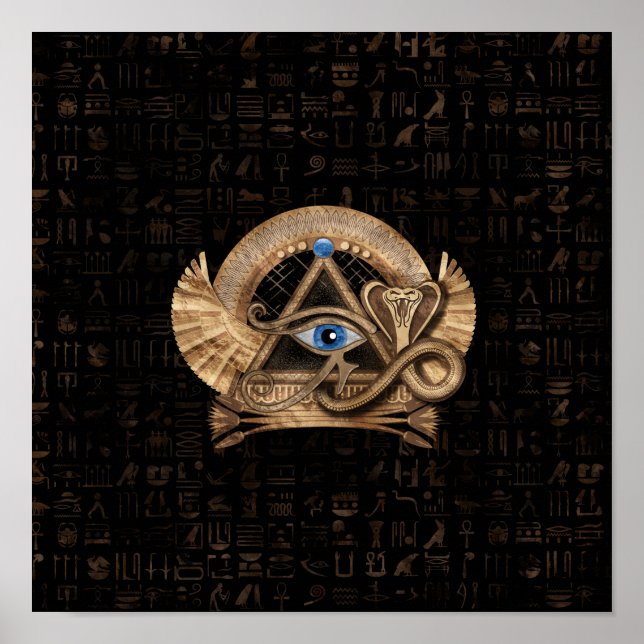 Egyptian Eye of Horus - Wadjet Ornament Poster (Front)