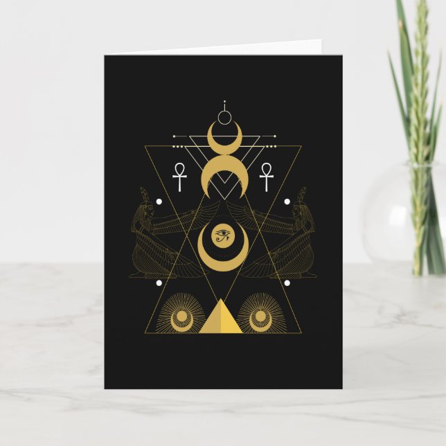 Egyptian Eye of Ra Egypt Pyramid Card (Front)