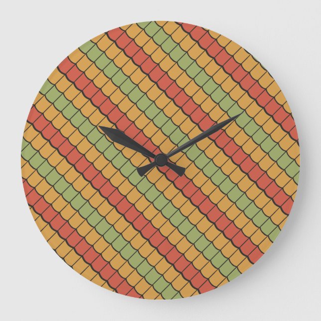 Egyptian Feathers Red Yellow Round Wall Clock (Front)