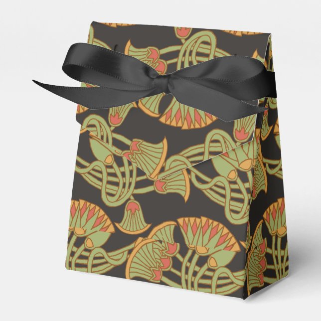 Egyptian Fish, Crocodile on Red Tent Favour Box (Front Side)