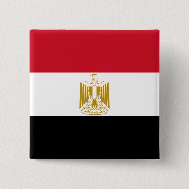 Egyptian Flag 2 Inch Square Button (Front)