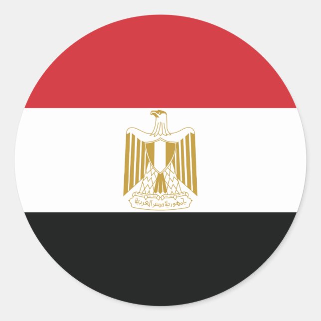 EGYPTIAN FLAG CLASSIC ROUND STICKER (Front)