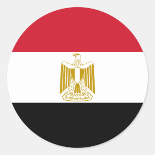 Egyptian Flag, Flag of Egypt Classic Round Sticker