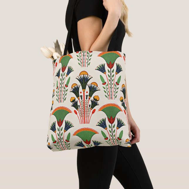 Egyptian Floral Pattern, Tote Bag (Close Up)