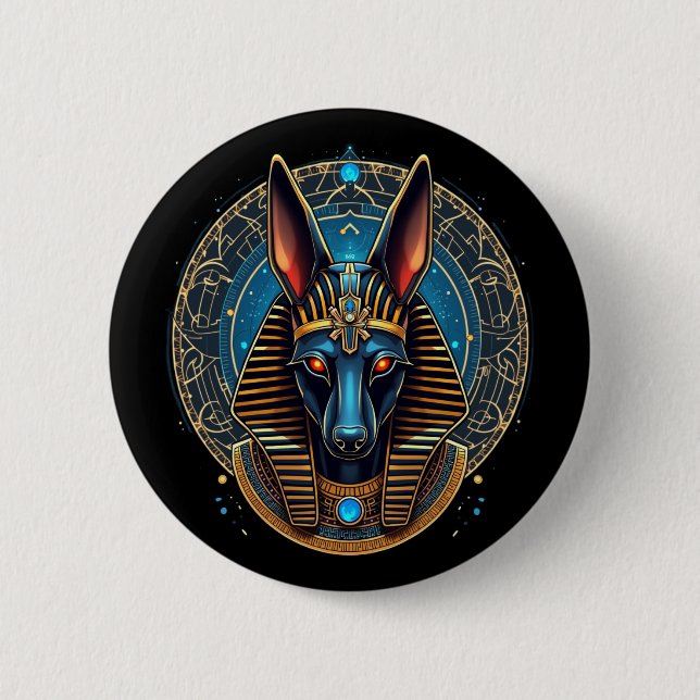 Egyptian God Anubis Ancient Egypt Mythology 2 Inch Round Button (Front)