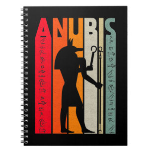 Egyptian God Anubis Retro Egypt Hieroglyphs Notebook