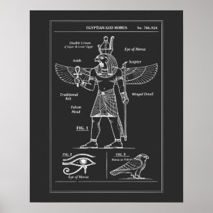 Egyptian God Horus Blueprint Poster