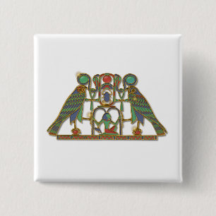 Egyptian God Horus Pectoral 2 Inch Square Button
