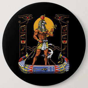 Egyptian God Ra 6 Inch Round Button