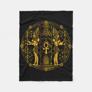 Egyptian God Sacred Geometry Spiritual Geometric Fleece Blanket