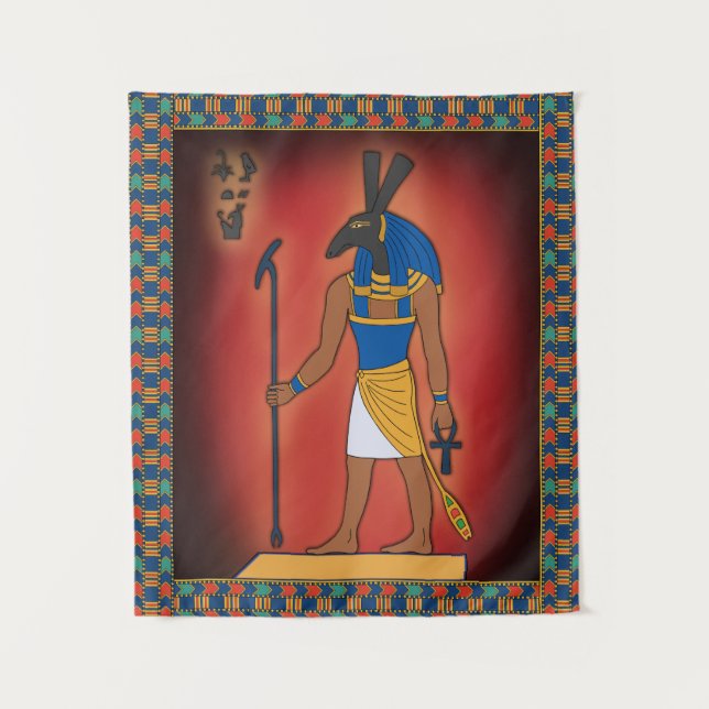Egyptian God Seth Wall Hanging Tapestry (Front)