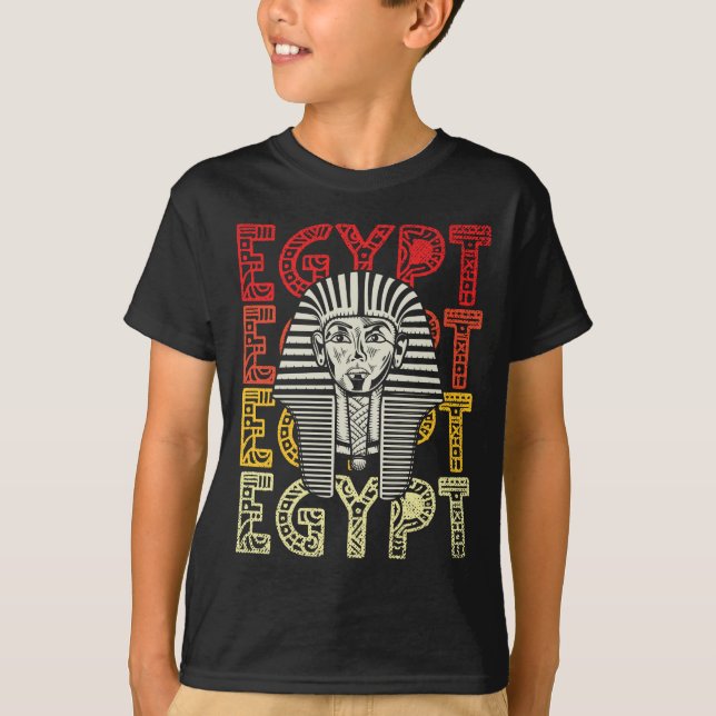 Egyptian God Tutankhamun Retro Egypt Pharaoh T-Shirt (Front)