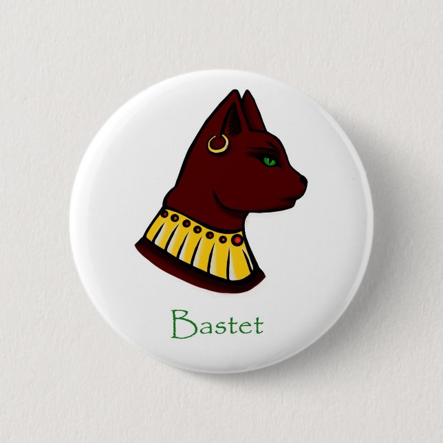 Egyptian Goddess - Bastet Badge 2 Inch Round Button (Front)