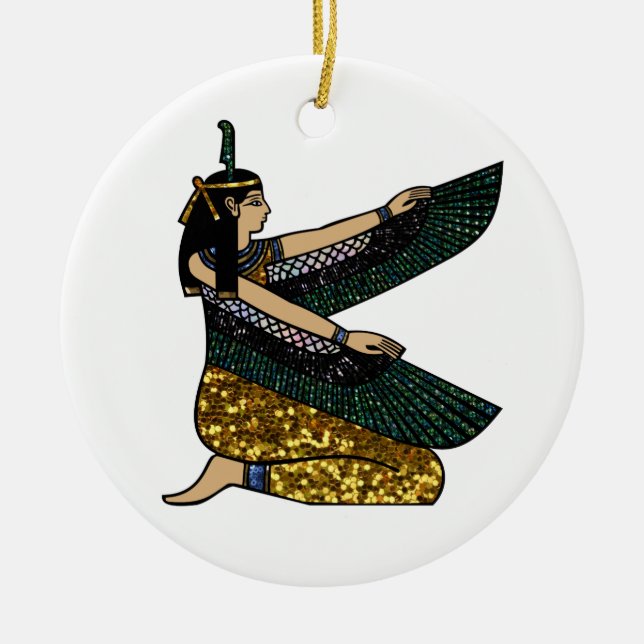 egyptian goddess ceramic ornament (Front)