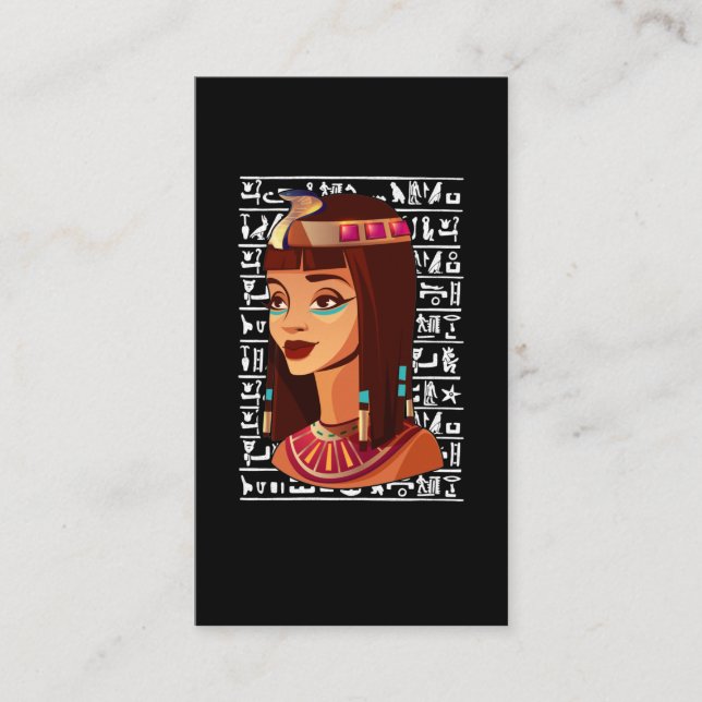 Egyptian Goddess Cleopatra Egypt Hieroglyphs Business Card (Front)