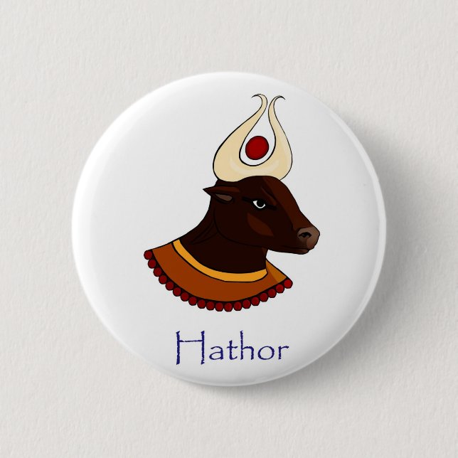 Egyptian Goddess - Hathor Badge 2 Inch Round Button (Front)