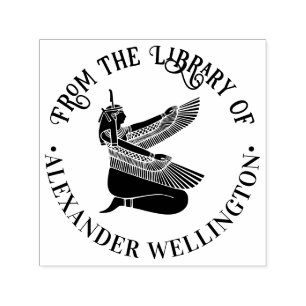 Egyptian Goddess Maat Silhouette Library Book Name Self-inking Stamp
