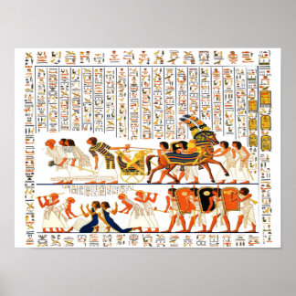 Egyptian gods and hieroglyphs images poster