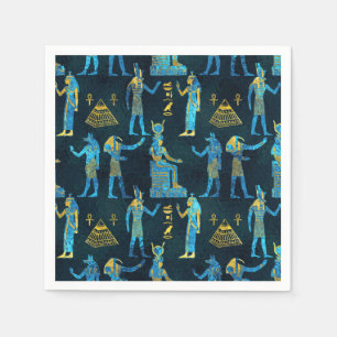 Egyptian Gold and blue glass pattern Napkin
