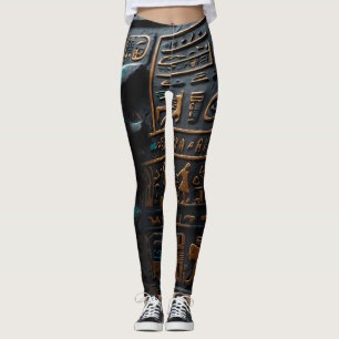 Egyptian Gold Hieroglyphic Leggings