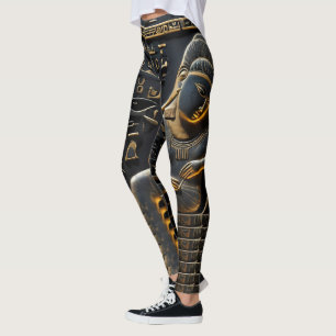 Egyptian Gold Hieroglyphic Leggings