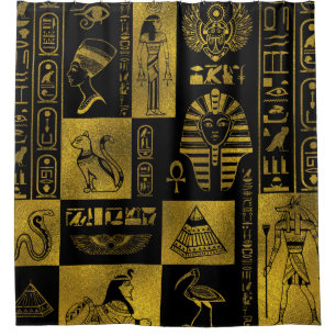 Egyptian  Gold hieroglyphs and symbols collage