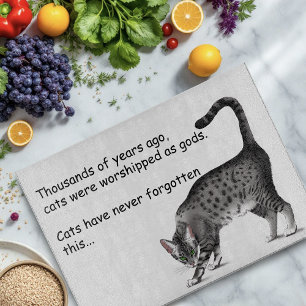 Egyptian Grey Tabby Cat Cutting Board