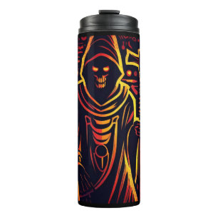 Egyptian Grim Reaper Halloween 3 Thermal Tumbler