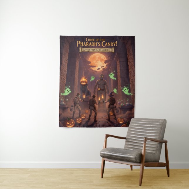 Egyptian Halloween Backdrop Tapestry (In Situ)