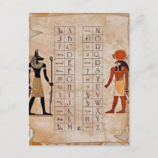Egyptian hieroglyph Alphabet chart Ancient poster Postcard