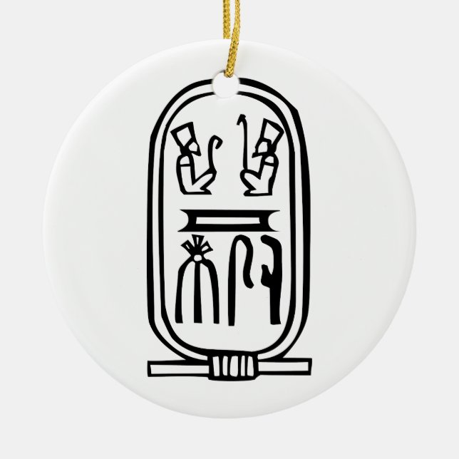 Egyptian hieroglyph ceramic ornament (Front)