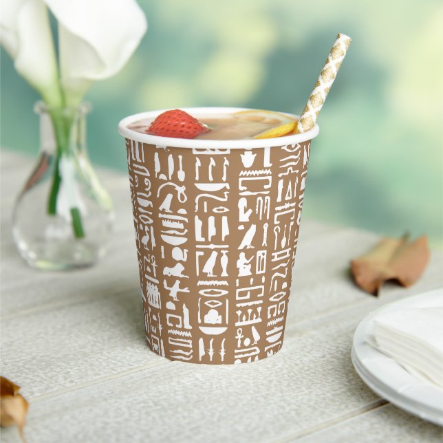 Egyptian Hieroglyph Paper Cups (Insitu)