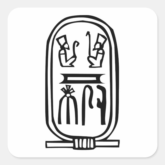 Egyptian hieroglyph square sticker (Front)