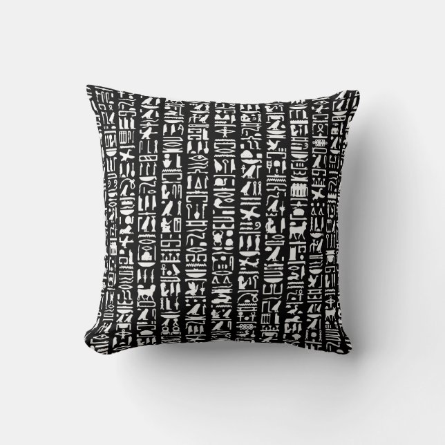 Egyptian Hieroglyph Throw Pillow (Front)