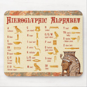 Egyptian Hieroglyphic Alphabet Chart Mouse Pad