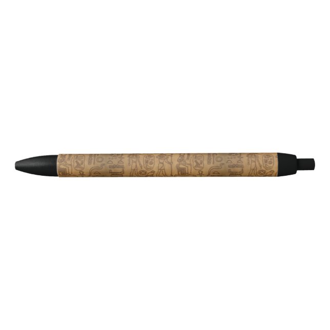 Egyptian Hieroglyphic Art Black Ink Pen (Front)