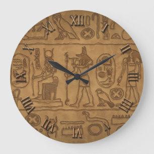Egyptian Hieroglyphic Art Large Clock