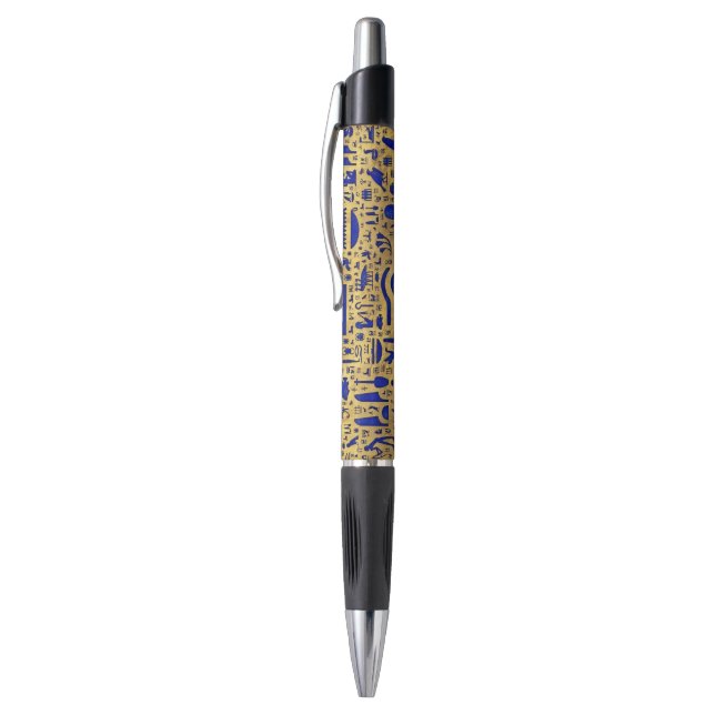 Egyptian hieroglyphic Lapis Lazuli and Gold Pen (Top (Vertical))