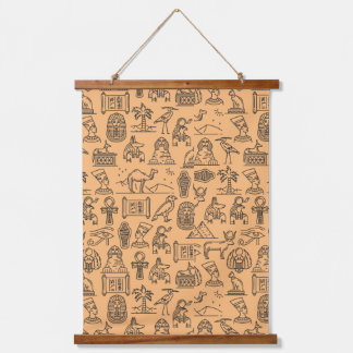 Egyptian Hieroglyphic Symbol Background Hanging Tapestry
