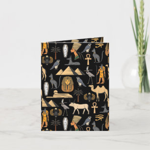  Egyptian Hieroglyphic Symbol Pattern Background   Invitation