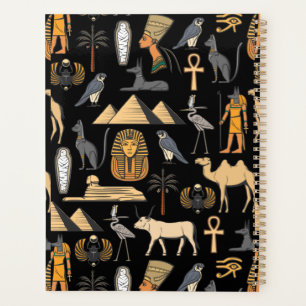 Egyptian Hieroglyphic Symbol Pattern Background Planner