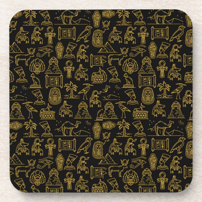 Egyptian Hieroglyphic Symbol Pattern     Coaster (Front)