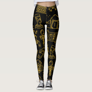 Egyptian Hieroglyphic Symbol Pattern   Leggings